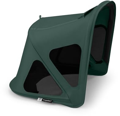 Bugaboo Fox und Fox Cub Sonnendach mit Lüftungsfenstern, wasserabweisend | ausziehbar für zusätzlichen und optimalen Sonnenschutz,, kompatibel mit allen Bugaboo Fox und Fox Cub Modellen, Fern Green