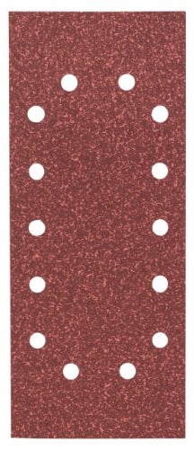 Bosch Accessories Feuille Abrasif pour Ponceuses Vibrantes, 14 Trous, 40 Grain, 115mm x 280mm, Lot de 10 Gris