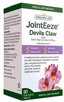 Natures Aid JointEeze Devils Claw 300mg – High Strength Herbal Tablets – Supports Joint Health & Mobility – Vegan, Gluten-Free, Non-GMO – THR Registered Traditional Remedy – 90 Tablets