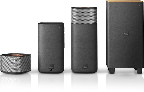 Philips Fidelio E5 Home Cinéma 4.1 avec Bluetooth, NFC, Enceintes Arrières sans Fil, Matériaux Haut de Gamme, 210W, Noir
