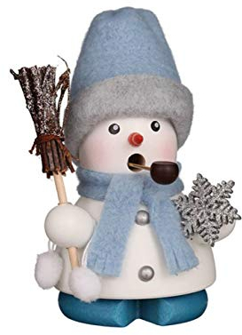 Räuchermännchen Schneemann Frosty - 9cm - Original Erzgebirge Räuchermann - Christian Ulbricht