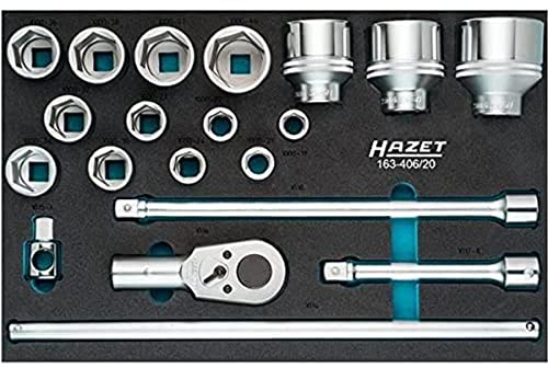 Hazet Außenvierkant Antrieb 20 = 3/4 , in Weichschaum-Einlage, 20teilig (4/3+), „He