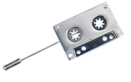 Miniblings Kassette Krawattennadel Pin Anstecker Musik silber XLMC | Für Revers, Jacke oder Tasche, aus Berlin, mit Herrenschmuck und Männerschmuck