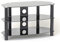 TTAP Black Glass with Black Legs TV Stand 1050mm for LED/LCD/Plasma TVs from 32 to 55 with 3 Shelves & Cable Management System