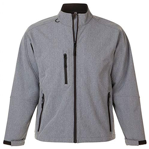 SOLS Herren Relax Softshell-Jacke, atmungsaktiv, winddicht, wasserdicht (XXL) (Grau meliert)