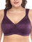 Deyllo Donna Reggiseno Coppa Piena Reggiseno Senza Ferretto Supporto Comodo Porpora 3C