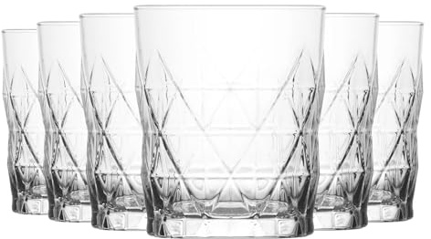 LAV 6x Clear 345ml Keops Whisky Glasses - Glass Water Wine Whiskey Gin Juice Cocktail Drinking Glassware Cup Set