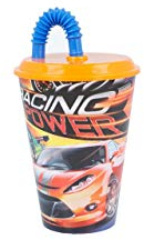 ALMACENESADAN 2110; Vaso con caña Coches, Cars; 430ml; no Apto para lavavajillas; Producto de plástico; Libre BPA