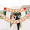 ecooe Frisch Verheiratet Banner Dekoration für Hochzeit Brautdusche Just Married Girlande mit 19Stk Wimpeln und 3M Jute Seil*2