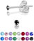 DTPsilver - * MINI * Boucles d'oreilles/Clous en Argent Fin 925 et Cristaux de Swarovski® Elements Ronds - Diamètre: 2 mm - Couleur: Noire