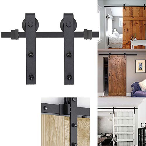 NAIZY Set Sistema Porta Scorrevole, Ferramenta Porta Scorrevole, con Binario, Accessorio Porta Scorrevole - 12ft (366cm)