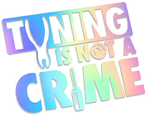 Decus Tuning is not a Crime XL 0201 (Oil Slick Hologramm) // Sticker OEM JDM Style Aufkleber