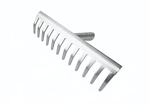 eWorld Direct - Heavy Duty Lawn Garden Soil Rake Head 12 Tooth Replacement Lawn Rake Head Lawn Care Tool Head