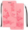 LEMORRY Cover per Huawei P Smart S Custodia in Pelle Ultra Morbida Cuoio Portafoglio con Slot per Schede Protettivo Magnetico TPU Silicone Custodia Huawei P Smart S, Fortunato Farfalla Rose