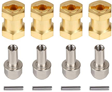 INJORA RC Sechskantnabe Messing Räder Sechskantnabe Verlängerung Sechskantantrieb Adapter für 1/10 RC Crawler Axial SCX10 90046 D90