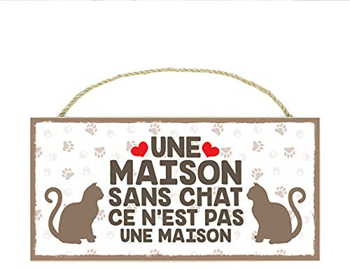 CHAT GENERAL (54) Affiche Decoration Murale. Panneau Bois. Inscription avec votre animal préféré. Panneau Decoratif pour votre maison. Pancarte avec un chat.
