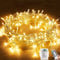 Lezonic Fairy Lights Waterproof, 120LED 13M/42Ft 8 Mode String Lights Battery, Garden Lights Outdoor/Indoor with Remote Control for Bedroom, Party, Wedding, Christmas Decorations(Warm White)