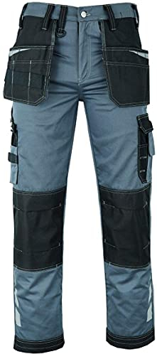 MS9 Herren Arbeitshose Bundhose Cargohose mit Holstertaschen Werkzeugtaschen Multifunktions und Kniepolster Taschen E1