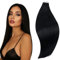 RUNATURE Tape Extensions Schwarz 60 cm Seamless Invisible Remy Haarverlängerung 20pcs 50g #1 Schwarz