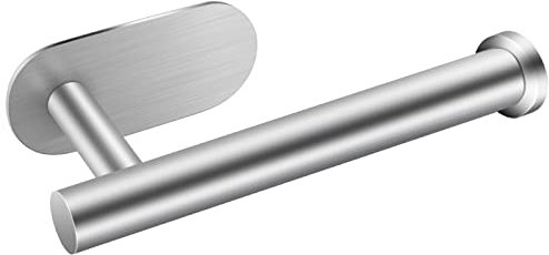 SANYOCZH Toilet Roll Holder with Self Adhesive Wall Mounted, Stainless Steel Toilet Tissue Paper Holder for Bathroom Washroom Kitchen - Waterproof, Rust Resistant, Rustproof, No Drilling Required