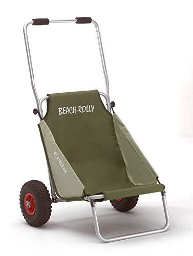 NATIV Beach-Rolly Eckla die Transporthilfe für Kanus, Kajaks, Boote, Angelzubehör und Freizeitzubehör mit Lufträder (ohne Sonnendach, Olivgrün)