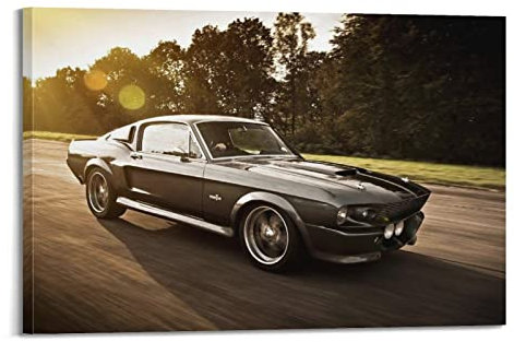 Old Muscle Car Poster Ford Mustang Shelby Gt500e Eleanor Poster Dekorative Malerei Leinwand Wandposter und Kunstbild Druck Moderne Familie Schlafzimmer Dekor Poster 60 x 90 cm