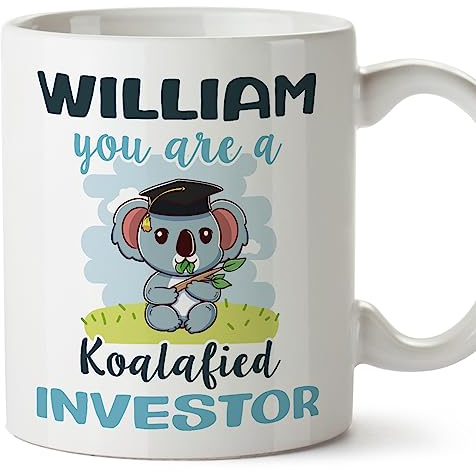 MUGFFINS Tazas Personalizadas para INVERSOR - En Inglés - Custom Koalafied - 11 oz / 330 ml - Regalo Personalizable original y divertido
