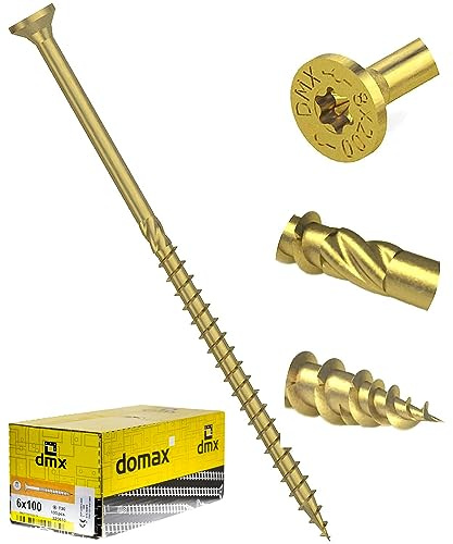 Senkkopf-Torx-Holzbauschraube, 4 mm x 70 mm, gelb, gehärtet, leistungsstark, Tischlerschrauben, 200 Stück