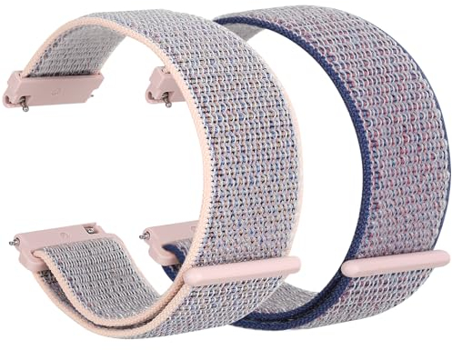 Parsonver 22mm Nylon Armband 2 Stück Kompatibel mit Samsung Galaxy Watch 3 45mm/Galaxy Watch 46mm/Gear S3 Classic/Frontier, LW11/ SPROD1 Smartwatch-Armband, Sport Uhrenarmband für Damen Herren