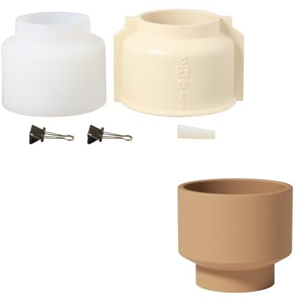 BOOWAN NICOLE Moules en silicone pour bougies en forme de bol - Moule en silicone pour jesmonite, béton, ciment - Bricolage - Décoration d'intérieur (SH1025)