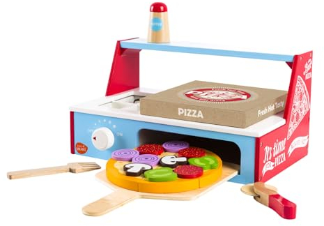 NATURPLAY Horno de Pizza Madera con Accesorios