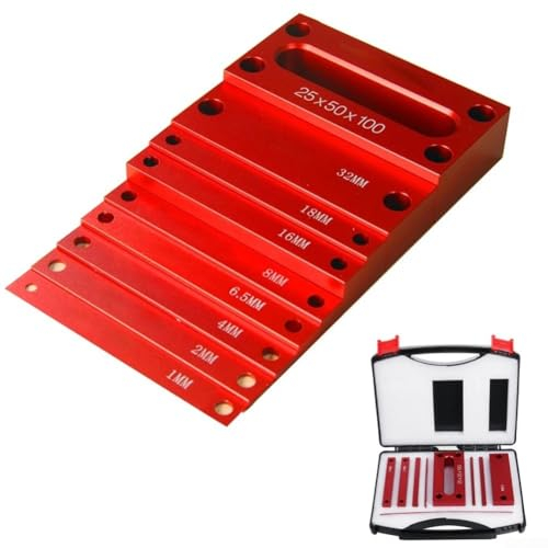 ARMYJY Metric Setup Blocks Height Gauge Set, 9Pcs Aluminum Setup Bars for Router and Table Saw Accessories