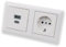 EBROM USB-C und USB-A Unterputz Steckdose/Lader, 45+15 Watt Leistung – Schnellladefunktion für Wearables, Smartphones Tablets + Gira Steckdose 018803 in System 55 reinweiß glänzend
