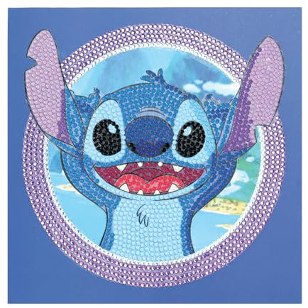 CRYSTAL ART Set mit Diamantkarte, 18 x 18 cm – Disney Lilo und Stitch – Stitch