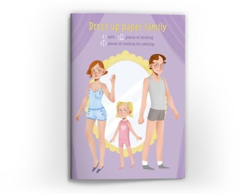 Anziehpuppen zum Ausschneiden Anziehpuppe aus Papier Papierpuppen-Spielbuch (6 Anziehpuppen/eine Familie aus Mama, Papa, Tochter, Sohn, Oma und Opa) mit Kleidungsstücken zum anziehen