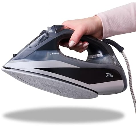 KHG Bügeleisen Dampfbügeleisen DB-2600G, Keramik-Bügelsohle Vertikaldampf - Anti-Kalk & Anti-Tropf-Funktion Selbstreinigung - 2600 W, 400 ml Wassertank, Abschaltautomatik