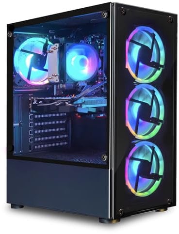 STGsivir Gaming PC, Gaming Desktop Computer Tower, AMD 3000G 3.5GHz, Nvidia Geforce RTX 2060 6GB, 16GB DDR4 RAM, 1TB SSD, 600M WiFi, BT 5.0, Windows 11