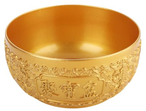 Amosfun Cuenco De Feng Shui Chino Cuenca Del Dorado Cuenco De Cornucopia Cuenco De Agua Estatuilla De Prosperidad Y Riqueza Cuencos Decorativos De Latón Oficina Hogar