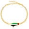 JunyiDIY Bracelet Plaqué Or avec Drapeau Palestinien pour Hommes et Femmes | Bijoux Musulmans pour la Paix avec Charm Drapeau pour Célébrations Pacifiques YA5031