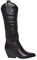 Camperos Texani Donna a Punta Stivali Cowboy Donna Invernali Alti in Ecopelle Gambale Alto 40cm Tacco Alto 6,5 cm Antiscivolo (Nero, Sistema Taglie Calzature EU, Adulto, Numero, Media, 38)