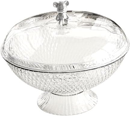 Baoblaze Countertop Fruit Bowl,Fruit Storage Holder with Lid,Fruit Plate,Vegetable Storage Fruit Display Stand for Snack Party Wedding, clear