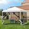 VIVOHOME Tente Écran Tonnelle Pliante Portable résistant à l'eau Barnum Pavillon de Jardin avec Moustiquaire 2 Portes à Fermeture Éclair et Sac Roulant (Blanc, 3x3 m)