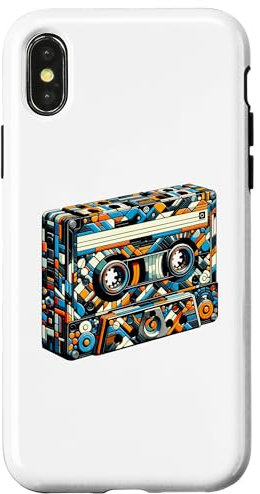 iPhone X/XS Polygon Art Cassette Player Music Tape Recorder Case