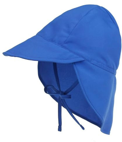 Durio Unisex Schirmmütze Kinder mit Nackenschutz Baby Sonnenhut UV SPF50+ mit Bindebänder Kleinkind Sommermütze saphirblau 3 Monate-18 Monate