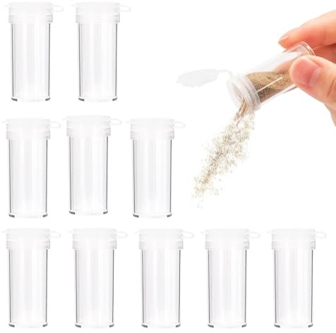 10 Stück Mini Salzstreuer für Unterwegs, 6g Salzstreuer Klein, Gewürzstreuer Camping Salzstreuer mit Deckel, Reise Salz und Pfefferstreuer, Mini Gewürzstreuer für Haus Camping Küche BBQ