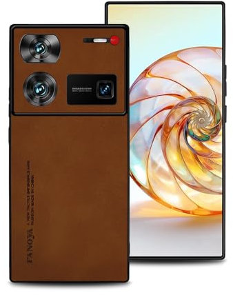 shamdspopu Coque ZTE Nubia Z60 Ultra, TPU Combiné avec une surface en cuir confortable, de haute qualité de luxe, antichoc, anti-rayures et robuste (Marron)