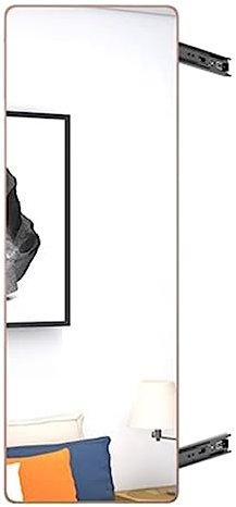 Générique Armoire à Bijoux, Miroir Rotatif Pliable avec glissières pour Armoire, Miroir intégral, Miroir Coulissant Invisible (Or Rose 100 x 40 cm)