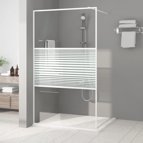 Gecheer Parete Doccia Walk in Bianca 115x195 cm Vetro Trasparente ESG,Porta Doccia per Nicchia,Box Doccia Nicchia,Box Doccia a Soffietto,Box Doccia Porta per Nicchia,Porta Doccia in Vetro,P152153