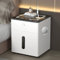 LED Bedside Table with Charging Station, Nightstand with 2 Drawers, Modern Bedside Cabinet with Bluetooth for Bedroom Living Room Home Furniture,White