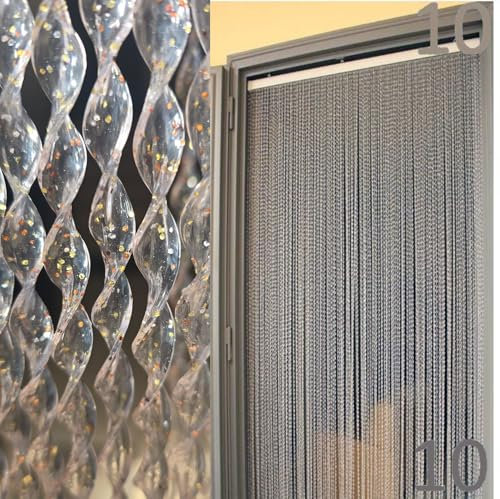 BricoShopping® Tenda moschiera Mod.A a fili in pvc regolabile Zanzariera per porta finestra esterna ingresso balcone camper filo ANTIMOSCHE 4 misure (10 (Glitter Multi), 150L x 250A cm (1 Pannelli))